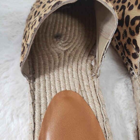Gap Brown Leopard Hair on Hide Jute Sole Slip On Espadrille Size 11 - Picture 10 of 16